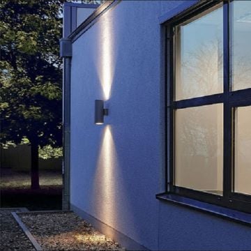 MOLLED MOL8026 Siyah/Antrasit/Beyaz Çift Yönlü Dış Mekan Aplik - E27 Duylu - Metal Gövde