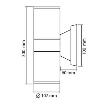 MOLLED MOL8026 Siyah/Antrasit/Beyaz Çift Yönlü Dış Mekan Aplik - E27 Duylu - Metal Gövde