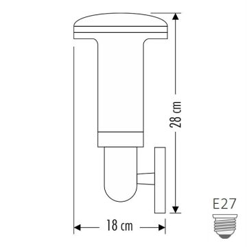 CATA CT-7015 NAPOLİ Siyah Mantar Bahçe Apliği (ABS Plastik)