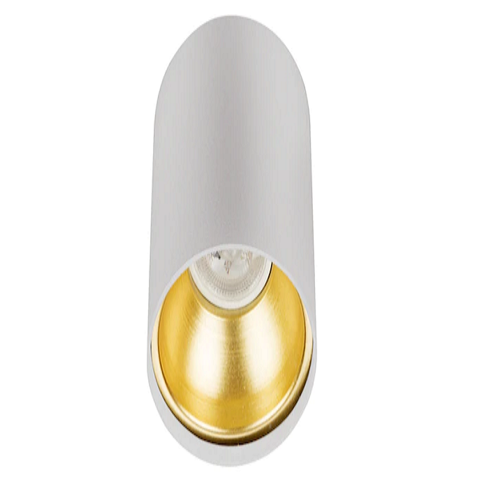 8x14 cm Beyaz-Gold Sıva Üstü Silindir Spot