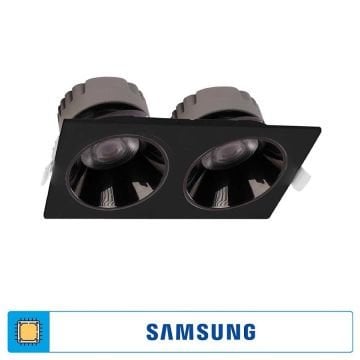 ACK AD10-02631 2x18 Watt Siyah İkili Sıva Altı SAMSUNG LED Spot - Beyaz Işık (6500K)