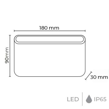 MOLLED MOL8007 2x5 Watt Siyah Dış Mekan LED Aplik - Metal Gövde - Gün Işığı (3000K)