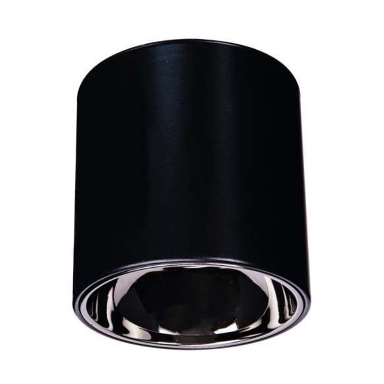 inoled 9241-05 10x10 cm Siyah-Platin Sıva Üstü Silindir Spot Kasası - GU10 Duylu - Metal