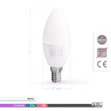 ACK AA09-00513 5 Watt LED Mum Ampul - Beyaz Işık (6500K)