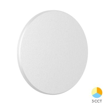 Braytron BG37-00280 12 Watt Beyaz Kasa Yuvarlak Dış Mekan LED Aplik - 3 Işık Renkli (Beyaz + Ilık Beyaz + Gün Işığı)