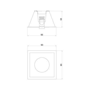 JUPITER JK660 S Siyah Sıva Altı Kare Spot Kasası (Plastik)