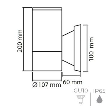MOLLED MOL8027 Siyah/Antrasit/Beyaz Tek Yönlü Dış Mekan Aplik - E27 Duylu - Metal Gövde