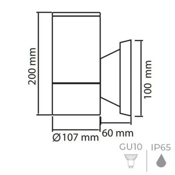 MOLLED MOL8027 Siyah/Antrasit/Beyaz Tek Yönlü Dış Mekan Aplik - E27 Duylu - Metal Gövde