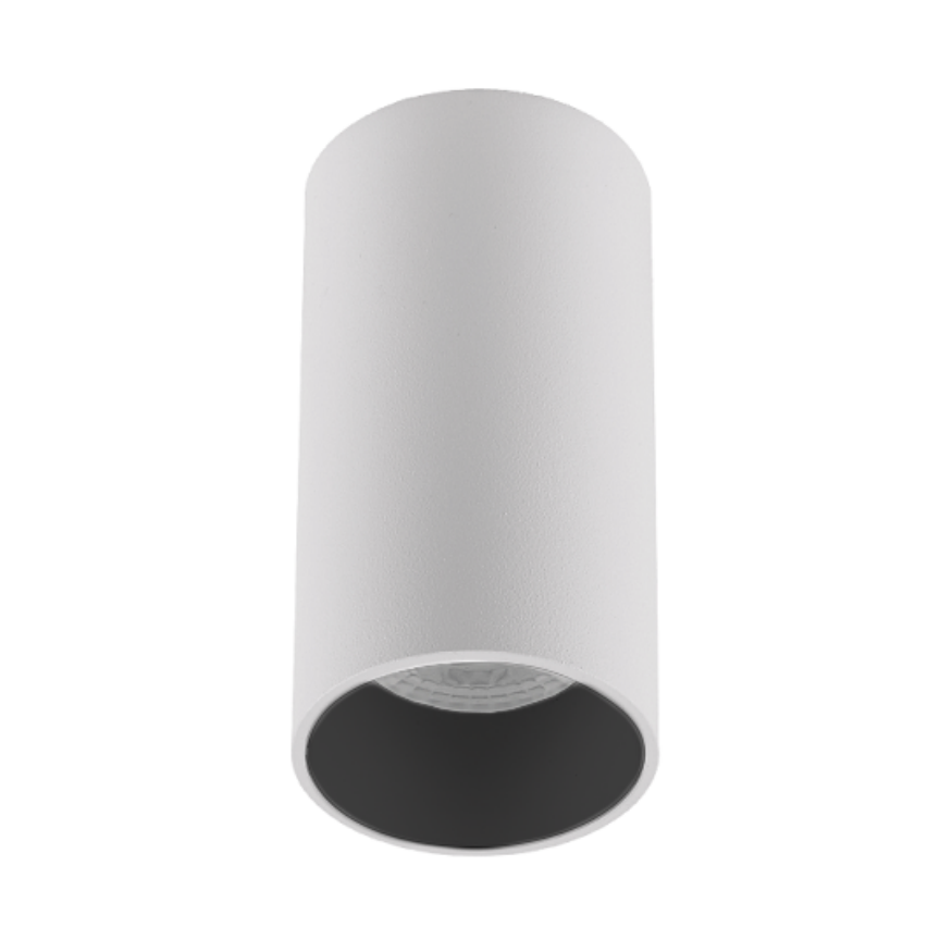 6x10 cm Beyaz-Siyah Sıva Üstü Silindir Spot