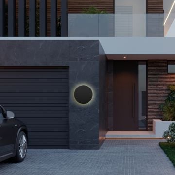 Braytron BG37-00281 12 Watt Siyah Kasa Yuvarlak Dış Mekan LED Aplik - 3 Işık Renkli (Beyaz + Ilık Beyaz + Gün Işığı)