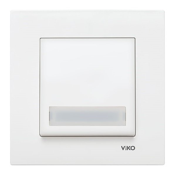 VİKO Novella/Trenda 92605727 Işıklı Etiketli Zil Anahtarı Düğmesi [Beyaz]