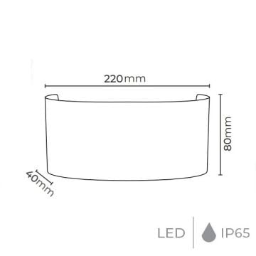 MOLLED MOL8016-4 2x4 Watt Beyaz Çift Yönlü Dış Mekan LED Aplik (Metal Gövde)