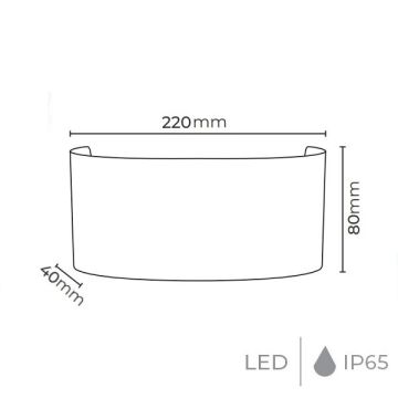 MOLLED MOL8016-4 2x4 Watt Beyaz Çift Yönlü Dış Mekan LED Aplik (Metal Gövde)