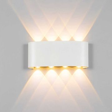 MOLLED MOL8016-4 2x4 Watt Beyaz Çift Yönlü Dış Mekan LED Aplik (Metal Gövde)