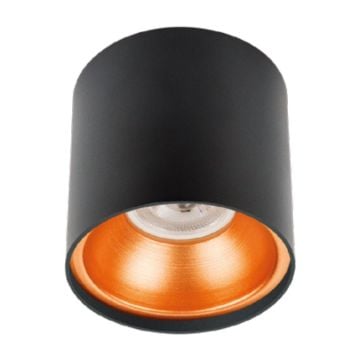 inoled 9241-01 10x10 cm Siyah-Bakır Sıva Üstü Silindir Spot Kasası - GU10 Duylu - Metal
