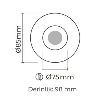 MOLLED MOL4135SBM Triac Dimli 8 Watt Beyaz-Siyah Sıva Altı LED Spot (SAMSUNG/OSRAM/PHILIPS LED & EAGLERISE/PHILIPS/LIFUD Driver)
