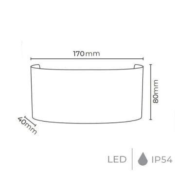 MOLLED MOL8016 2x3 Watt Siyah/Beyaz Çift Yönlü Dış Mekan LED Aplik (Metal Gövde)
