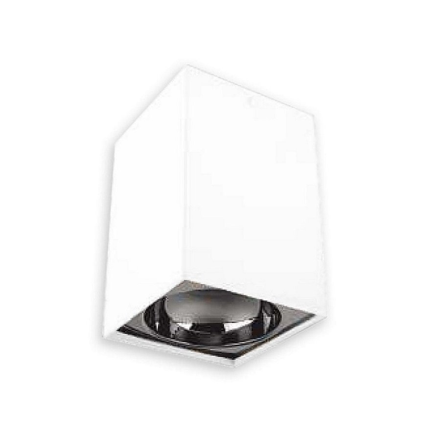 inoled 9250-05 8x8x10 cm Beyaz-Platin Sıva Üstü Spot Kasası - GU10 Duylu - Metal