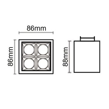 JUPITER LC604 B 15 Watt Siyah-Krom Sıva Üstü LED Spot - Metal - Gün Işığı (3000K) - OSRAM LED