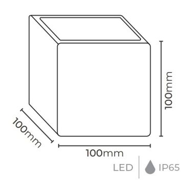 MOLLED MOL8011 2x3 Watt Siyah Çift Yönlü Dış Mekan LED Aplik - Metal Gövde - Gün Işığı (3000K)