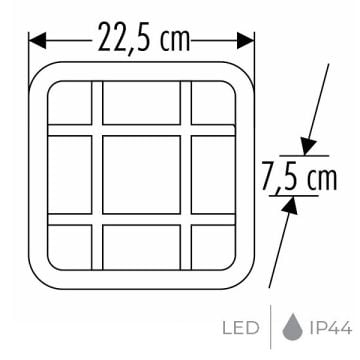 CATA CT-7099 BARBAROS 22 Watt Siyah Dış Mekan LED Aplik - Beyaz Işık (6400K)