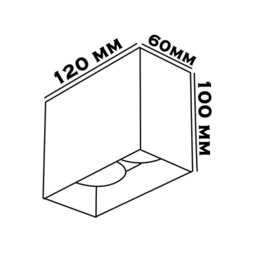 6x12x10 cm Sıva Üstü Spot