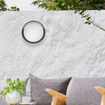 Braytron BG38-00732 12 Watt Siyah Kasa Dış Mekan LED Aplik - Beyaz Işık (6500K)