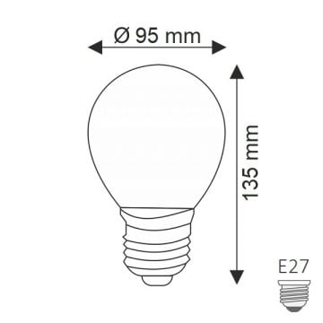 HELIOS HS 2061 6 Watt Şeffaf Camlı G95 Rustik LED Ampul