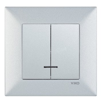 VİKO Novella/Trenda 92605050 Işıklı Komütatör Düğmesi [Gümüş]