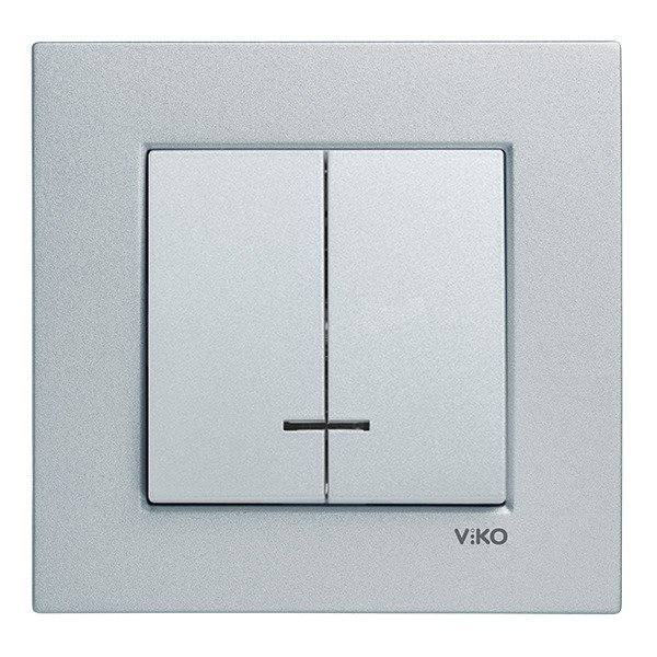 VİKO Novella/Trenda 92605050 Işıklı Komütatör Düğmesi [Gümüş]