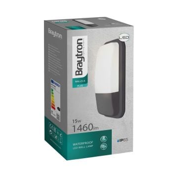 Braytron BG38-00102 15 Watt Siyah Kasa Dış Mekan LED Aplik - Gün Işığı (3000K)