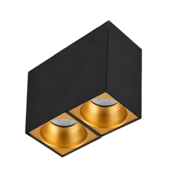 8x16x10 cm Siyah-Gold Sıva Üstü Spot