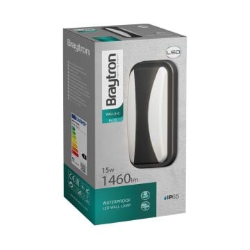 Braytron BG38-00202 15 Watt Siyah Kasa Dış Mekan LED Aplik - Gün Işığı (3000K)