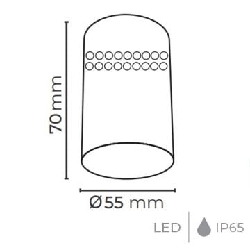 MOLLED MOL8025 5 Watt Krom/Siyah Dış Mekan LED Aplik - Metal Gövde - Gün Işığı (3000K)