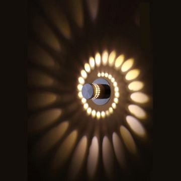 MOLLED MOL8025 5 Watt Krom/Siyah Dış Mekan LED Aplik - Metal Gövde - Gün Işığı (3000K)