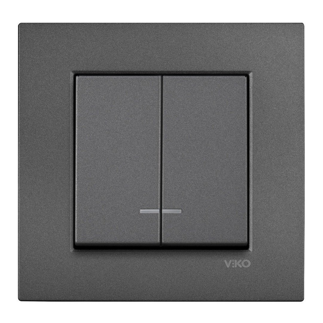 VİKO Novella/Trenda 92605450 Işıklı Komütatör Düğmesi [Füme]