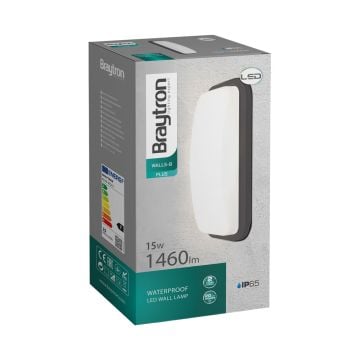 Braytron BG38-00332 15 Watt Siyah Kasa Dış Mekan LED Aplik - Gün Işığı (3000K)