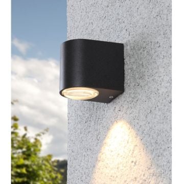 MOLLED MOL8005 Siyah/Antrasit/Beyaz Tek Yönlü Dış Mekan Aplik (Metal Gövde - GU10 Duylu)