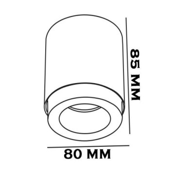 8x8.5 cm Siyah-Gold Sıva Üstü Silindir Spot