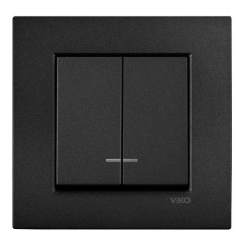 VİKO Novella/Trenda 92605550 Işıklı Komütatör Düğmesi [Siyah]