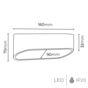 MOLLED MOL8023 5 Watt Siyah-Gold LED Aplik - Metal Gövde - Gün Işığı (3000K)