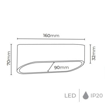 MOLLED MOL8023 5 Watt Beyaz LED Aplik - Metal Gövde - Gün Işığı (3000K)
