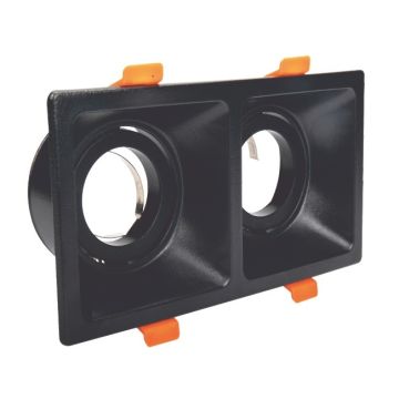 HELIOS HS 1456 Siyah Sıva Altı İkili Spot Kasası (PC Gövde)