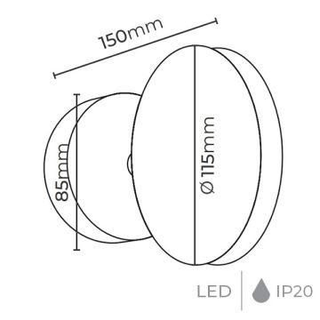 MOLLED MOL8001 10 Watt Beyaz Kasa Lazer LED Aplik - Metal Gövde - Gün Işığı (3000K)