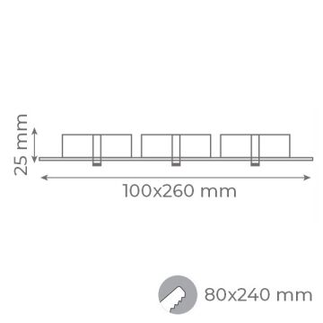 goldX ZE809-WH 12 Watt Beyaz Sıva Altı Üçlü Oval LED Spot (SAMSUNG LED & EAGLERISE Driver)