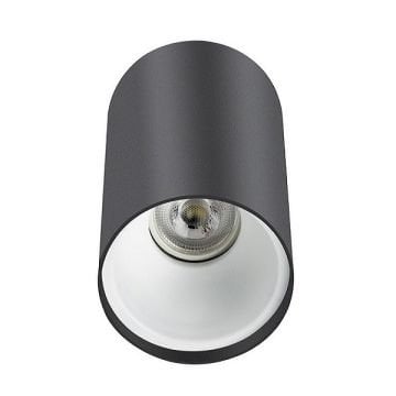 inoled 9237-03 8x10 cm Siyah-Beyaz Sıva Üstü Silindir Spot Kasası - GU10 Duylu - Metal