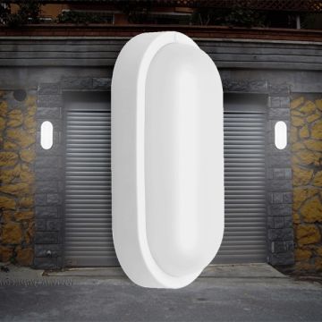 Braytron BC17-00800 12 Watt Beyaz Kasa Elips Dış Mekan LED Aplik - Gün Işığı (3000K)