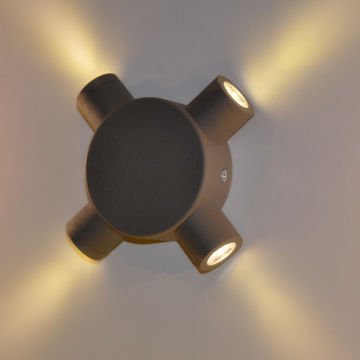 MOLLED MOL7001 15 Watt Antrasit 4 Yönlü LED Aplik - Metal Gövde - Gün Işığı (3000K)