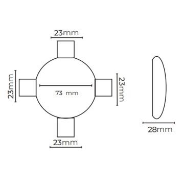 MOLLED MOL7001 15 Watt Antrasit 4 Yönlü LED Aplik - Metal Gövde - Gün Işığı (3000K)