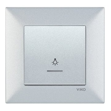 VİKO Novella/Trenda 92605014 Işıklı Light Anahtarı Düğmesi [Gümüş]